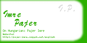 imre pajer business card